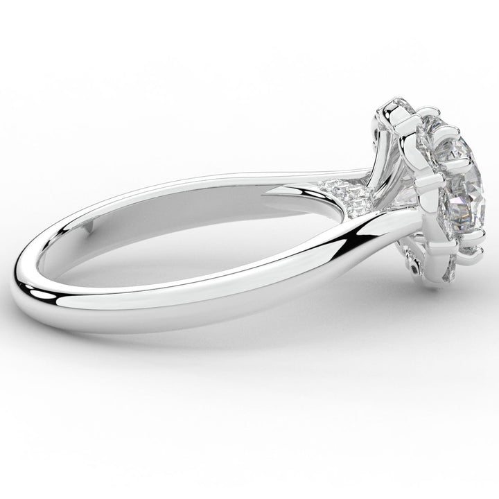 2.40CT.TW ROUND LAB DIAMOND HALO ENGAGEMENT RING - Nazarelle