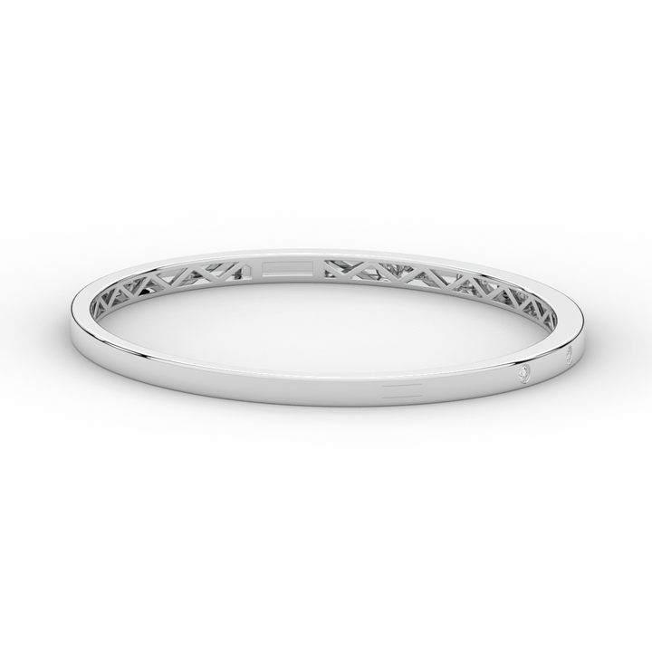 0.15CT.TW ROUND LAB BEZEL SET DIAMOND BANGLE - Nazarelle