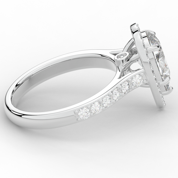2.50CT.TW PEAR LAB DIAMOND HALO ENGAGEMENT RING - Nazarelle
