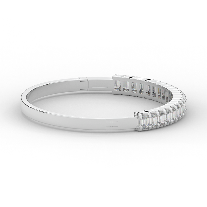 6.50CT.TW EMERALD CUT LAB DIAMOND BANGLE - Nazarelle