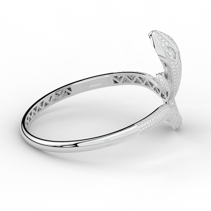 4.90CT.TW ROUND AND PEAR LAB DIAMOND SNAKE BANGLE - Nazarelle