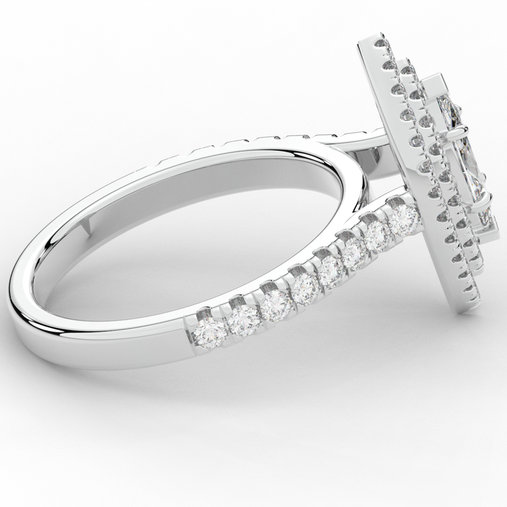 1.00CT.TW MARQUISE LAB DIAMOND HALO ENGAGEMENT RING - Nazarelle
