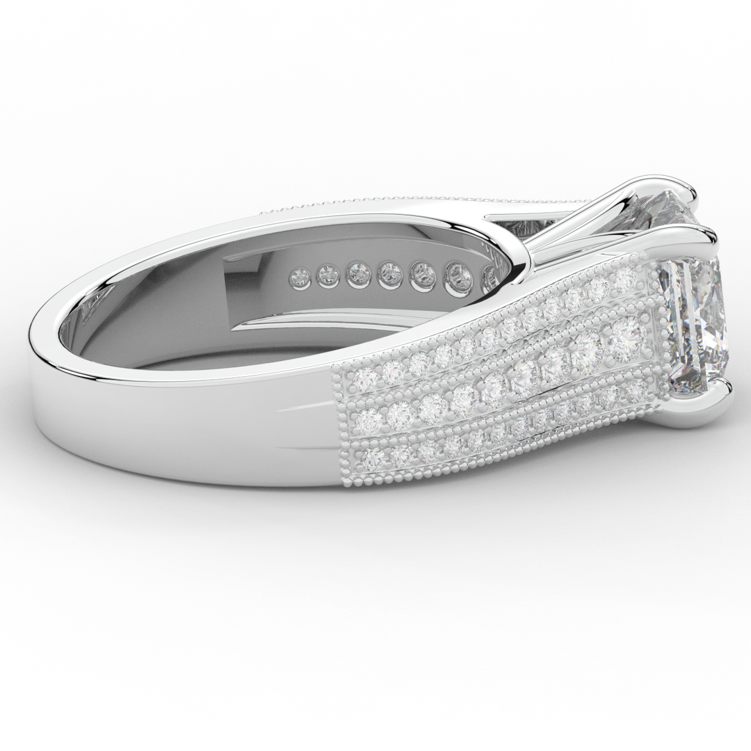 3.55CT.TW PRINCESS LAB DIAMOND ENGAGEMENT RING - Nazarelle