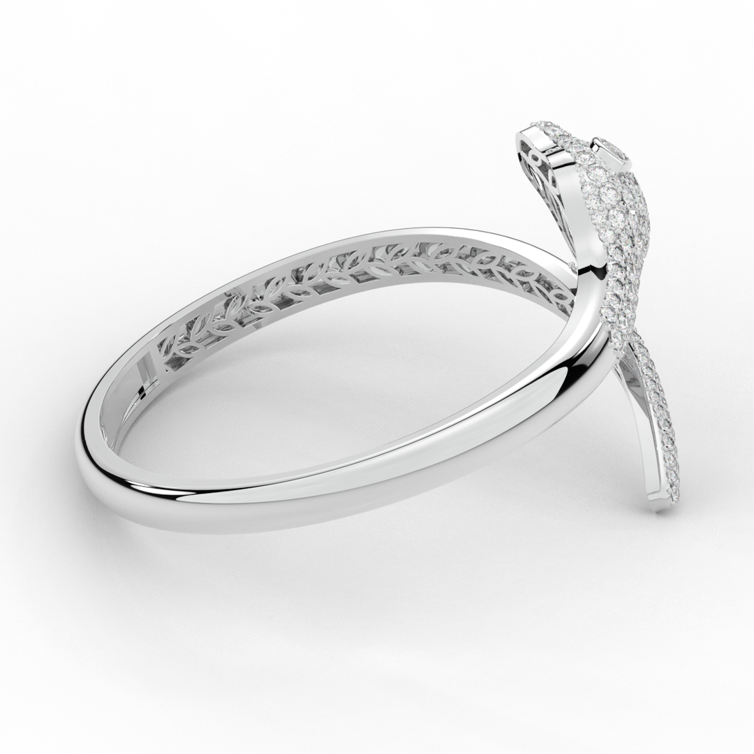 3.75CT.TW ROUND AND PEAR LAB DIAMOND SNAKE BANGLE - Nazarelle