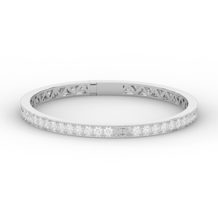5.10CT.TW ROUND LAB DIAMOND BANGLE - Nazarelle