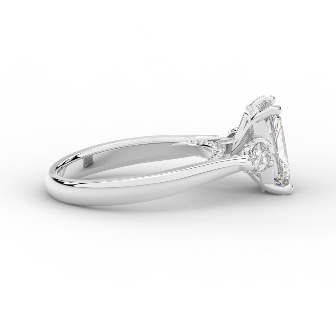 2.40CT.TW RADIANT LAB DIAMOND 3 STONE ENGAGEMENT RING - Nazarelle