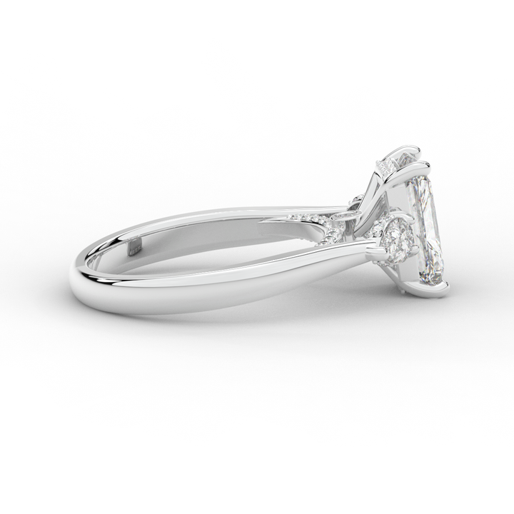 2.40CT.TW RADIANT LAB DIAMOND 3 STONE ENGAGEMENT RING - Nazarelle