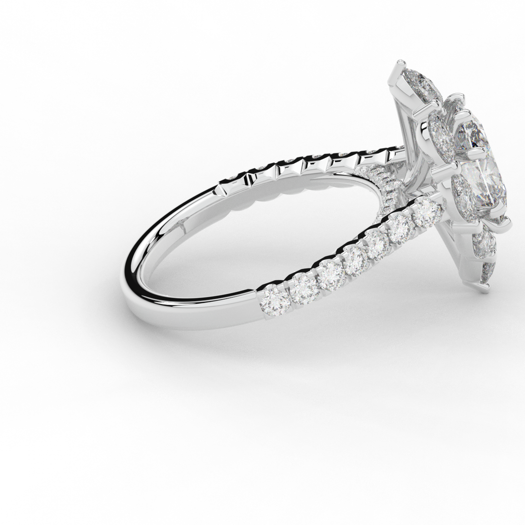 2.75CT.TW OVAL LAB DIAMOND HALO ENGAGEMENT RING - Nazarelle