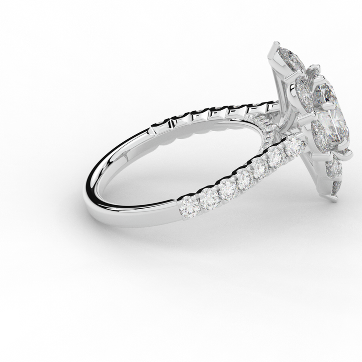 2.75CT.TW OVAL LAB DIAMOND HALO ENGAGEMENT RING - Nazarelle