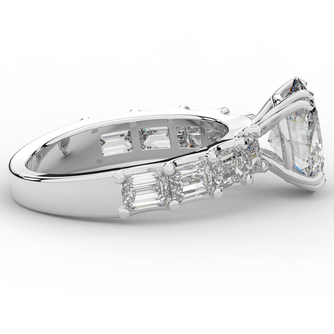 3.75CT.TW OVAL LAB DIAMOND SOLITAIRE ENGAGEMENT RING - Nazarelle