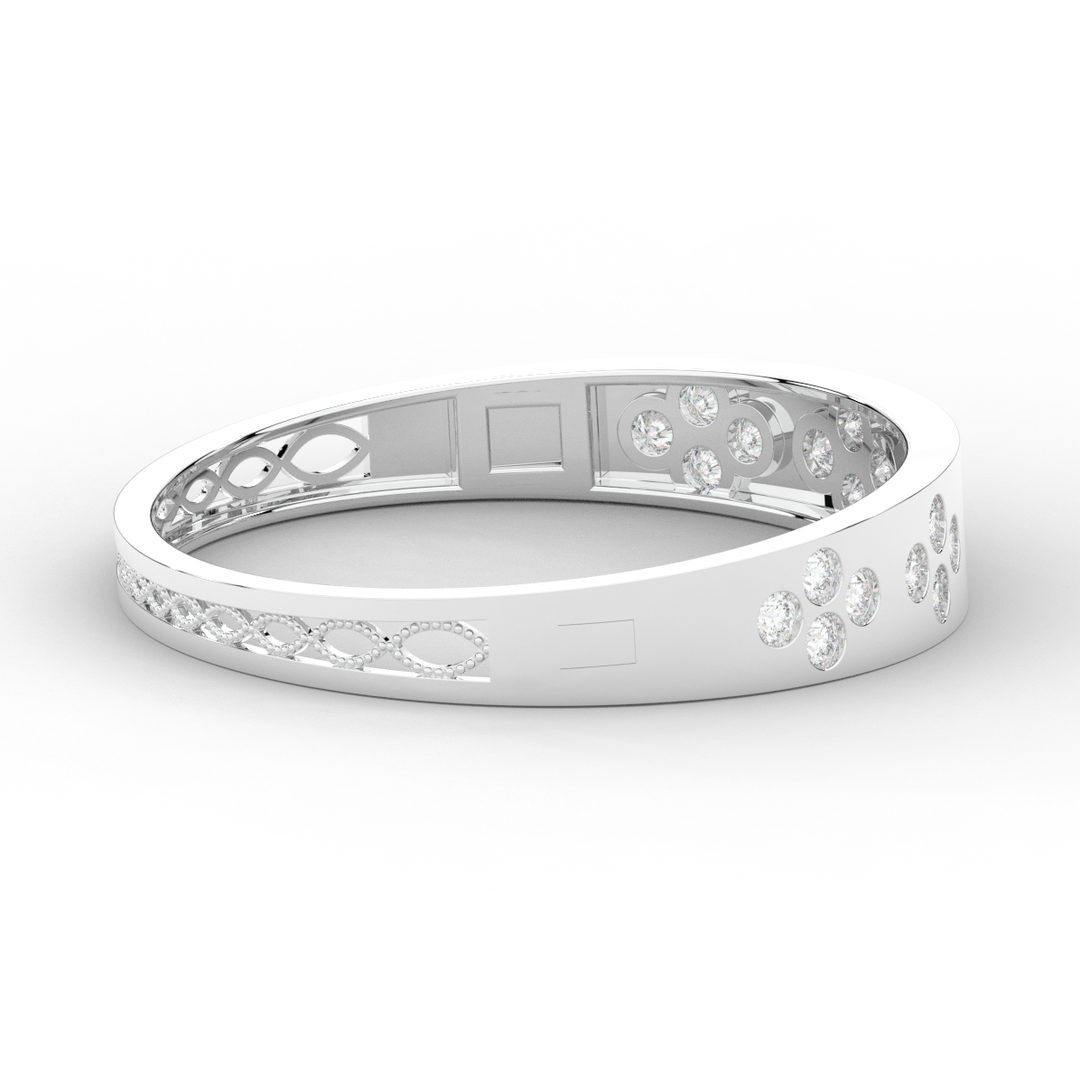 4.10CT.TW ROUND LAB DIAMOND BEZEL SET BANGLE - Nazarelle