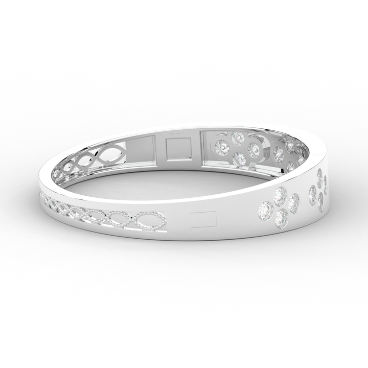 4.10CT.TW ROUND LAB DIAMOND BEZEL SET BANGLE - Nazarelle