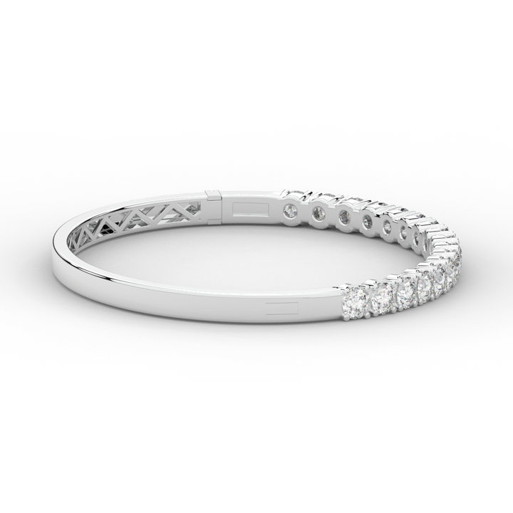 5.00CT.TW ROUND LAB DIAMOND BANGLE - Nazarelle
