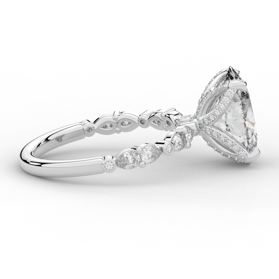 3.60CT.TW OVAL LAB DIAMOND SOLITAIRE ENGAGEMENT RING - Nazarelle