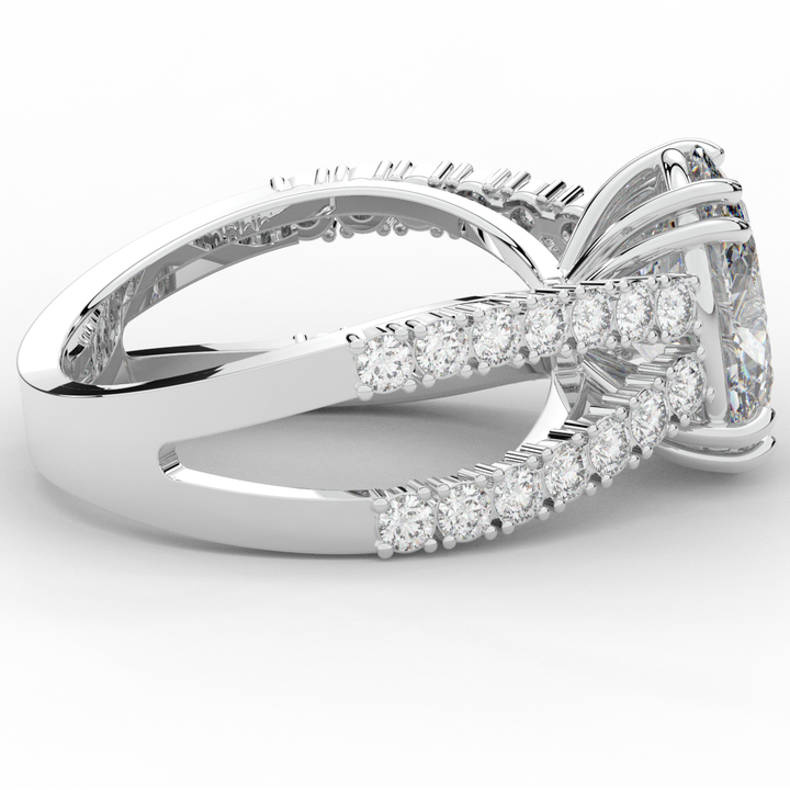 3.75CT.TW OVAL LAB DIAMOND SPLIT BAND ENGAGEMENT RING - Nazarelle