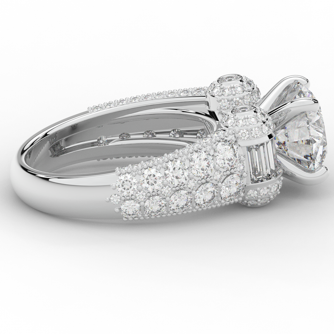 4.75CT.TW ROUND LAB DIAMOND ENGAGEMENT RING - Nazarelle