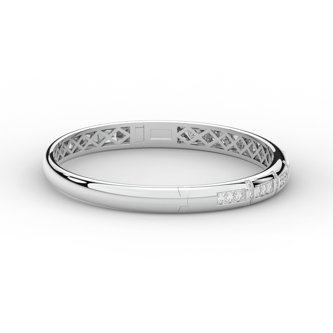 1.25CT.TW ROUND LAB DIAMOND BANGLE - Nazarelle