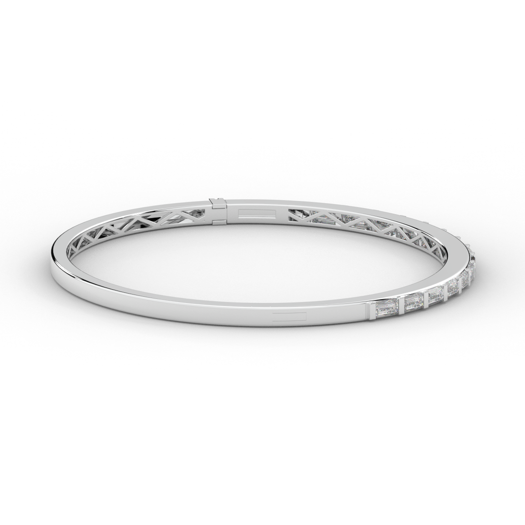1.50CT.TW BAGUETTE LAB DIAMOND SHARED PRONG BANGLE - Nazarelle