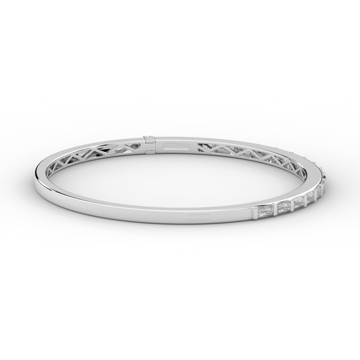1.50CT.TW BAGUETTE LAB DIAMOND SHARED PRONG BANGLE - Nazarelle
