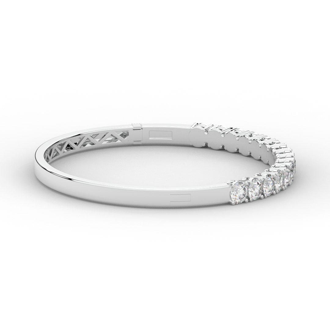4.70CT.TW ROUND LAB DIAMOND BANGLE - Nazarelle