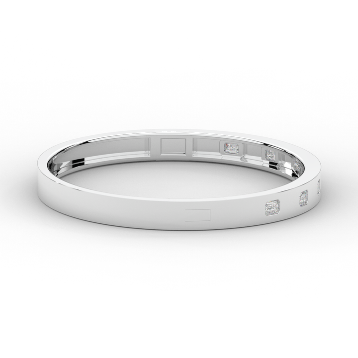 1.25CT.TW ROUND LAB DIAMOND BEZEL SET BANGLE - Nazarelle