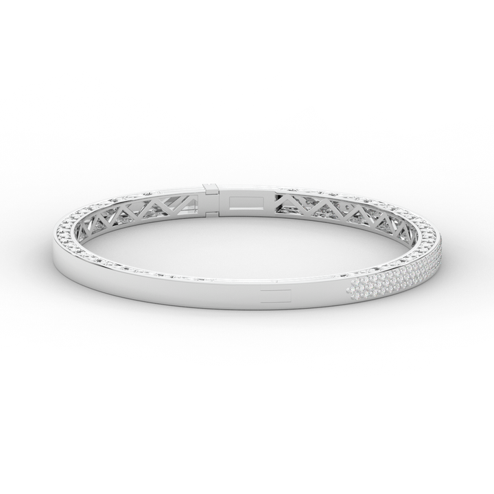 0.75CT.TW 3 ROW ROUND LAB DIAMOND  BANGLE - Nazarelle