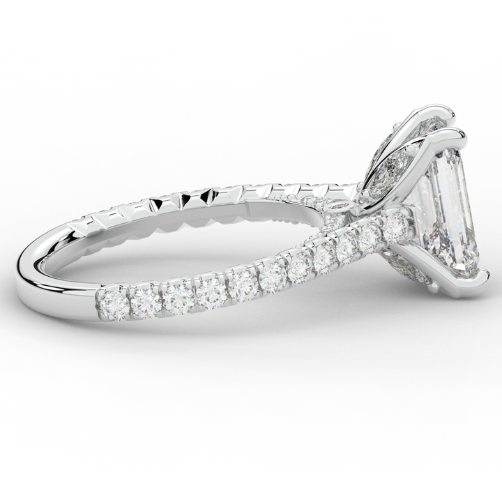 2.70CT.TW EMERALD CUT LAB DIAMOND SOLITAIRE ENGAGEMENT RING - Nazarelle