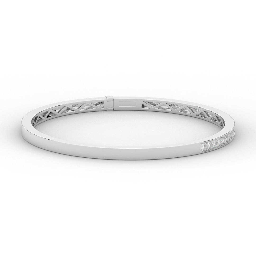 0.90CT.TW ROUND LAB DIAMOND BANGLE - Nazarelle
