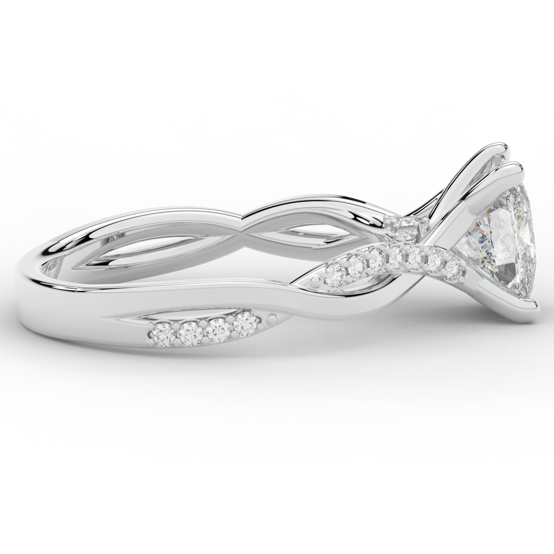 1.70CT.TW CUSHION LAB DIAMOND TWIST BAND ENGAGEMENT RING - Nazarelle
