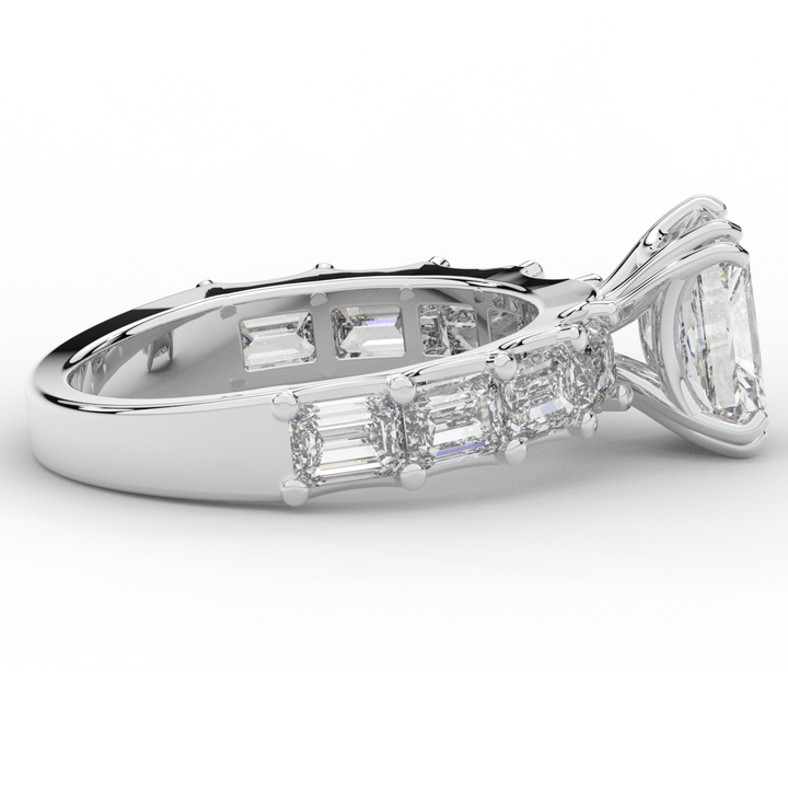 3.75CT.TW RADIANT LAB DIAMOND SOLITAIRE ENGAGEMENT RING - Nazarelle