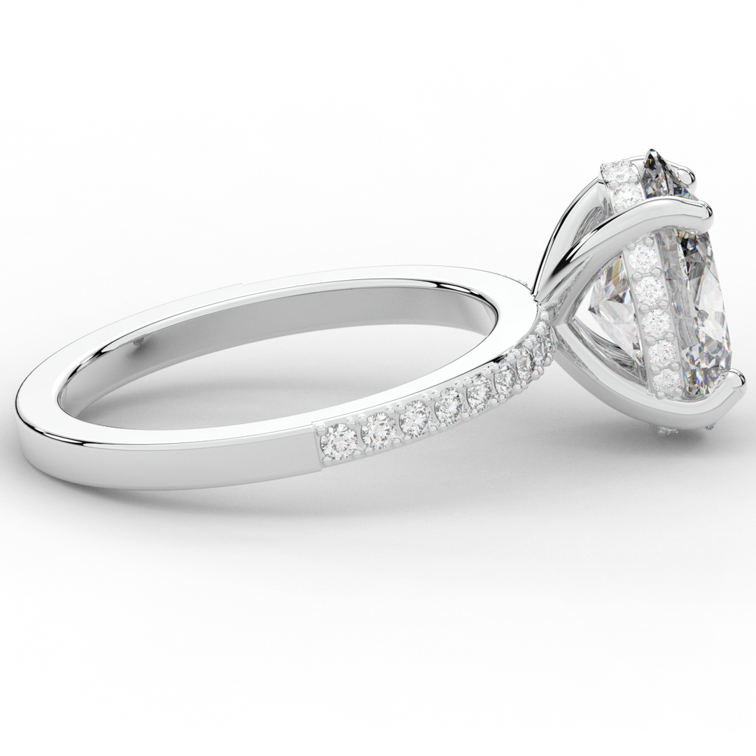 2.70CT.TW OVAL LAB DIAMOND SOLITAIRE ENGAGEMENT RING - Nazarelle