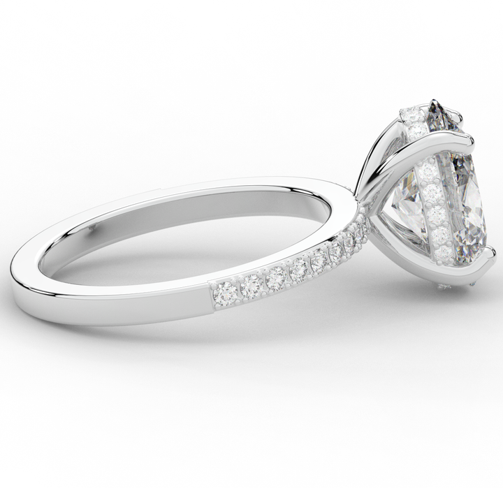 2.70CT.TW OVAL LAB DIAMOND SOLITAIRE ENGAGEMENT RING - Nazarelle
