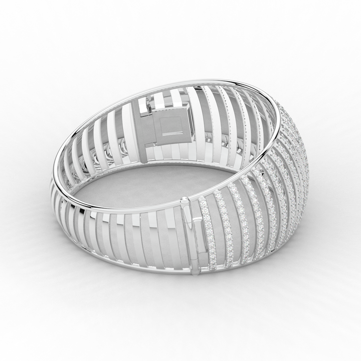 4.00CT.TW ROUND LAB DIAMOND BANGLE - Nazarelle