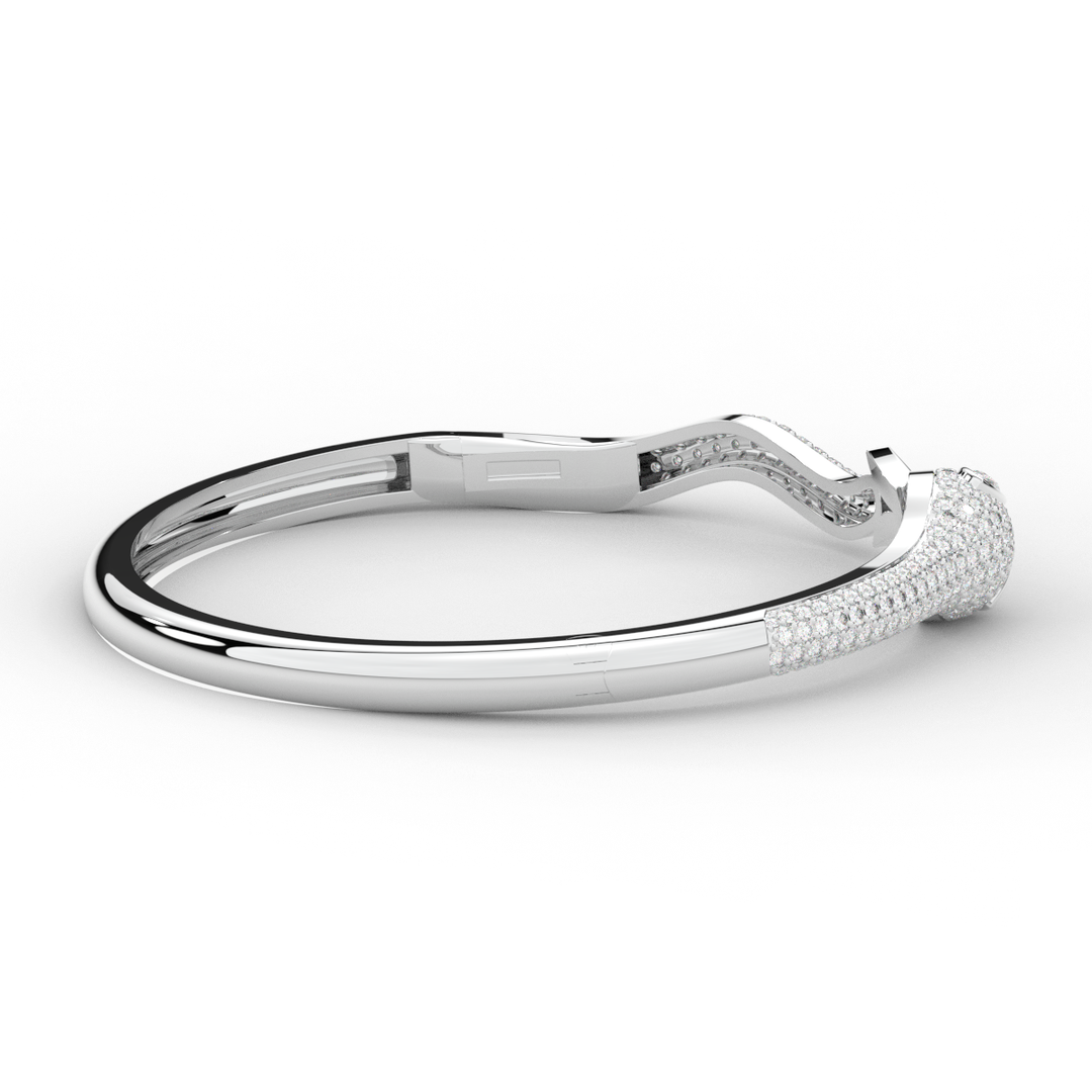 2.00CT.TW ROUND AND PEAR LAB DIAMOND SNAKE BANGLE - Nazarelle