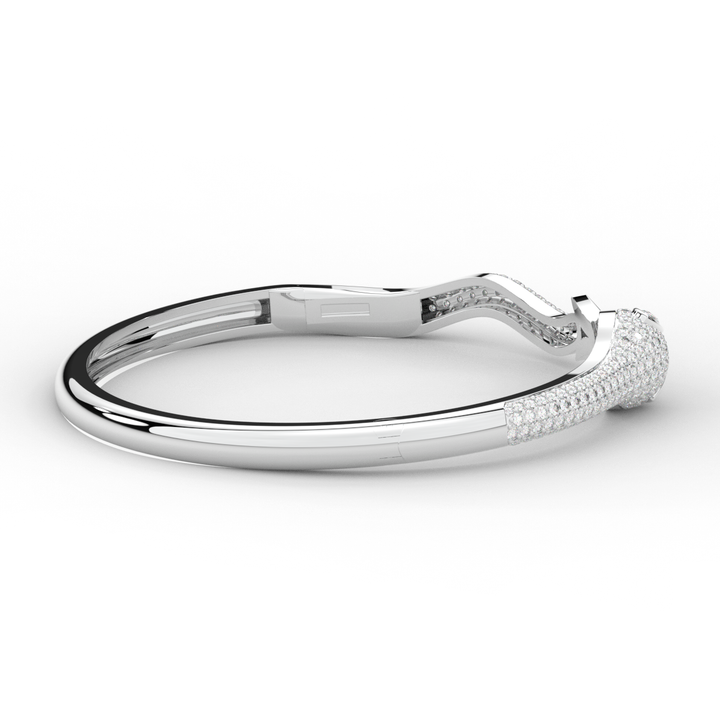 2.00CT.TW ROUND AND PEAR LAB DIAMOND SNAKE BANGLE - Nazarelle
