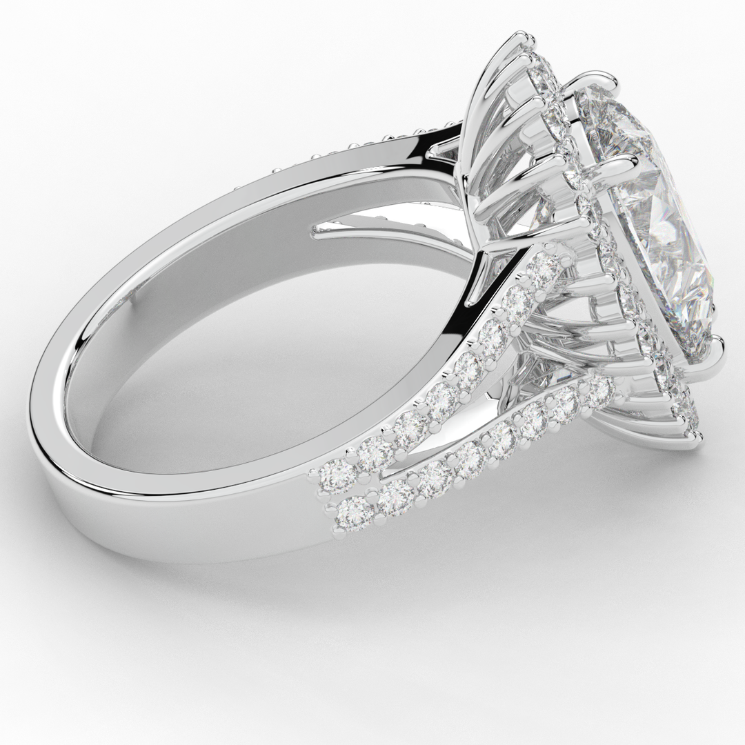 3.60CT.TW ROUND LAB DIAMOND ENGAGEMENT RING - Nazarelle