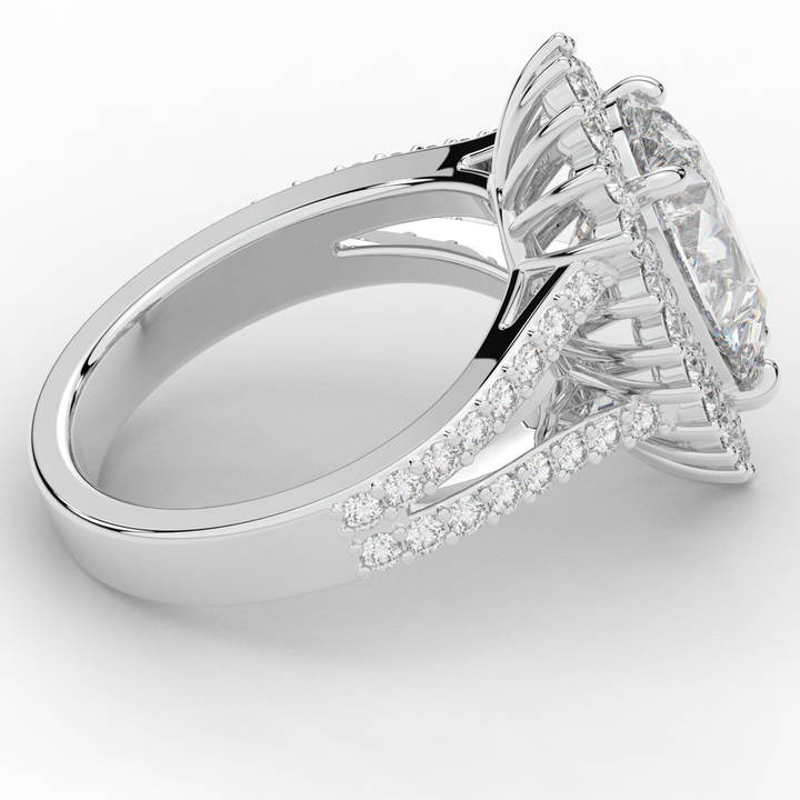 3.60CT.TW ROUND LAB DIAMOND ENGAGEMENT RING - Nazarelle