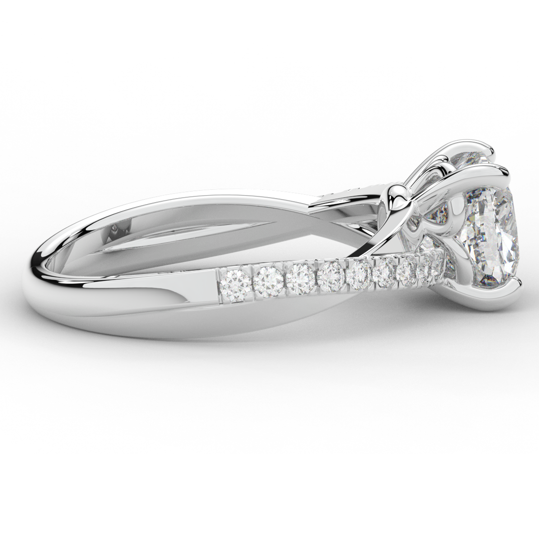 2.20CT.TW CUSHION LAB DIAMOND TWISTBAND ENGAGEMENT RING - Nazarelle