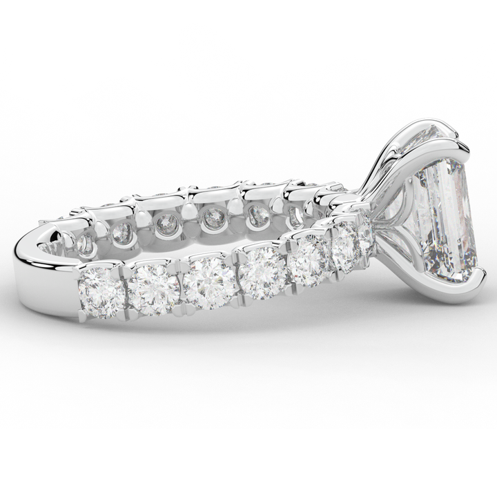 4.35CT.TW EMERALD CUT LAB DIAMOND ENGAGEMENT RING - Nazarelle
