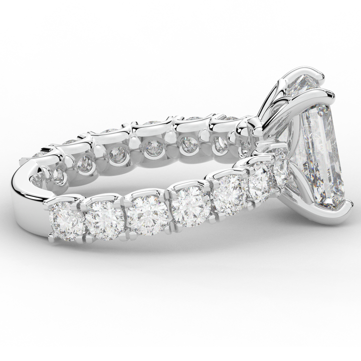 4.35CT.TW EMERALD CUT LAB DIAMOND ENGAGEMENT RING - Nazarelle