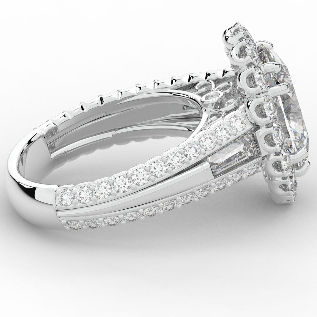 5.75CT.TW OVAL LAB DIAMOND HALO ENGAGEMENT RING - Nazarelle
