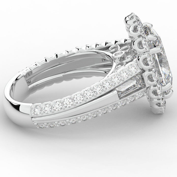 5.75CT.TW OVAL LAB DIAMOND HALO ENGAGEMENT RING - Nazarelle