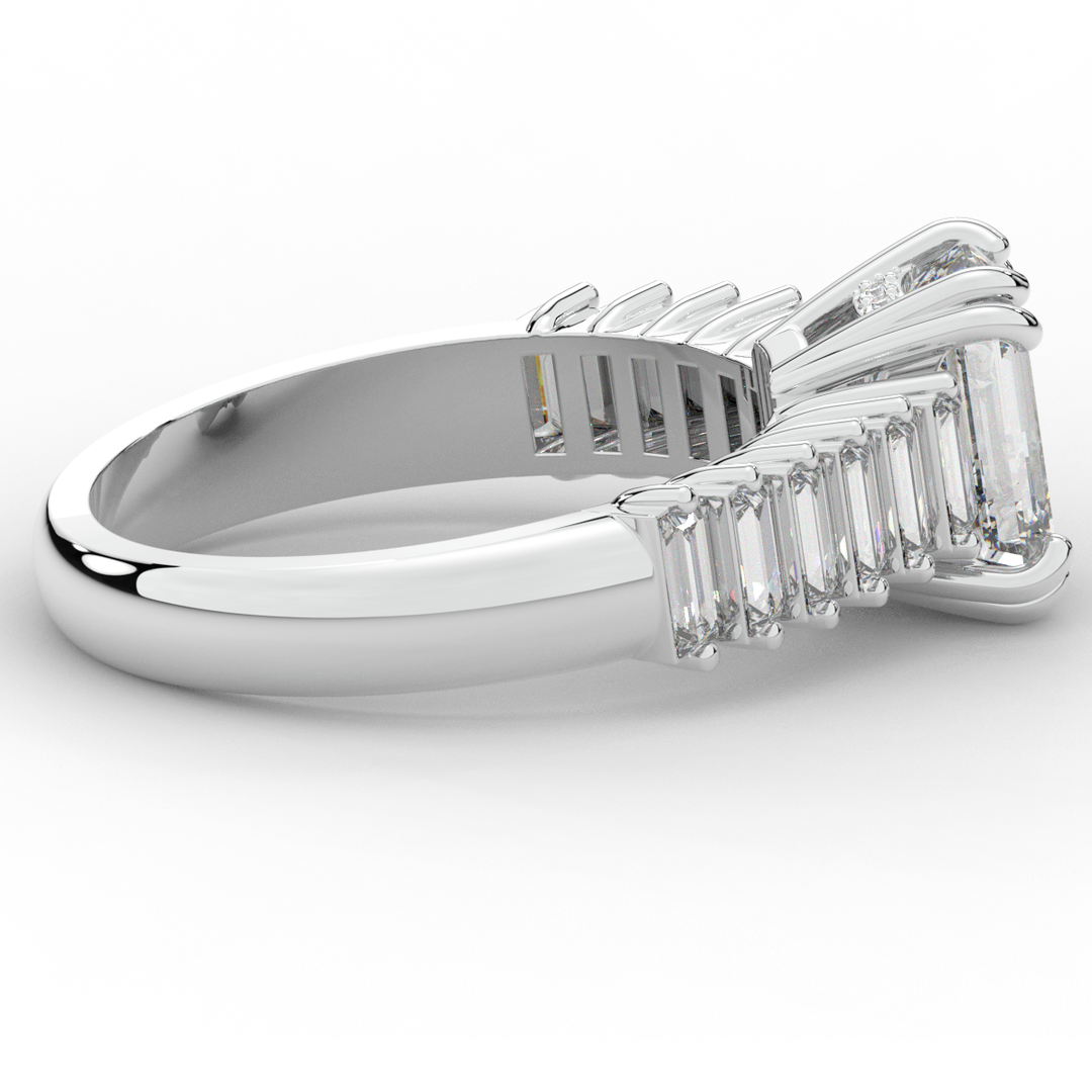 2.60CT.TW EMERALD CUT LAB DIAMOND ENGAGEMENT RING - Nazarelle