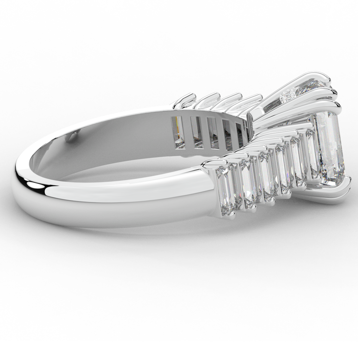 2.60CT.TW EMERALD CUT LAB DIAMOND ENGAGEMENT RING - Nazarelle