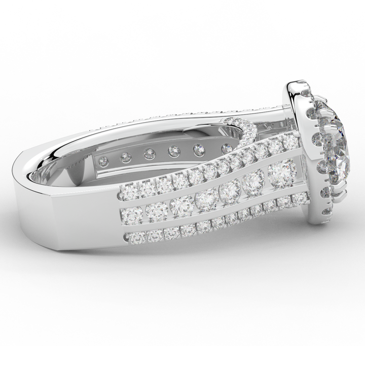 2.90CT.TW ROUND LAB DIAMOND HALO ENGAGEMENT RING - Nazarelle