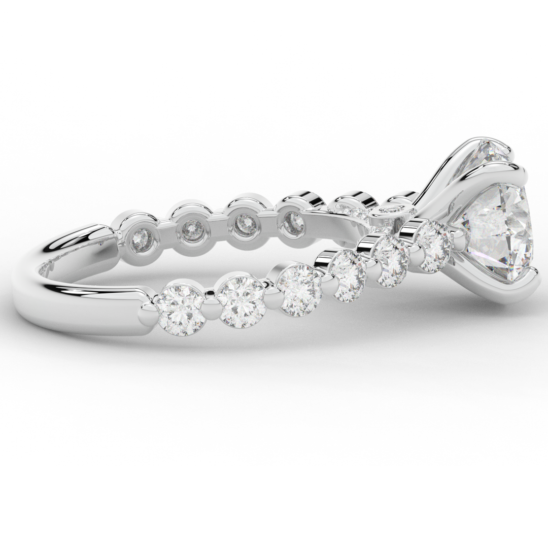 3.90CT.TW ROUND LAB DIAMOND ENGAGEMENT RING - Nazarelle