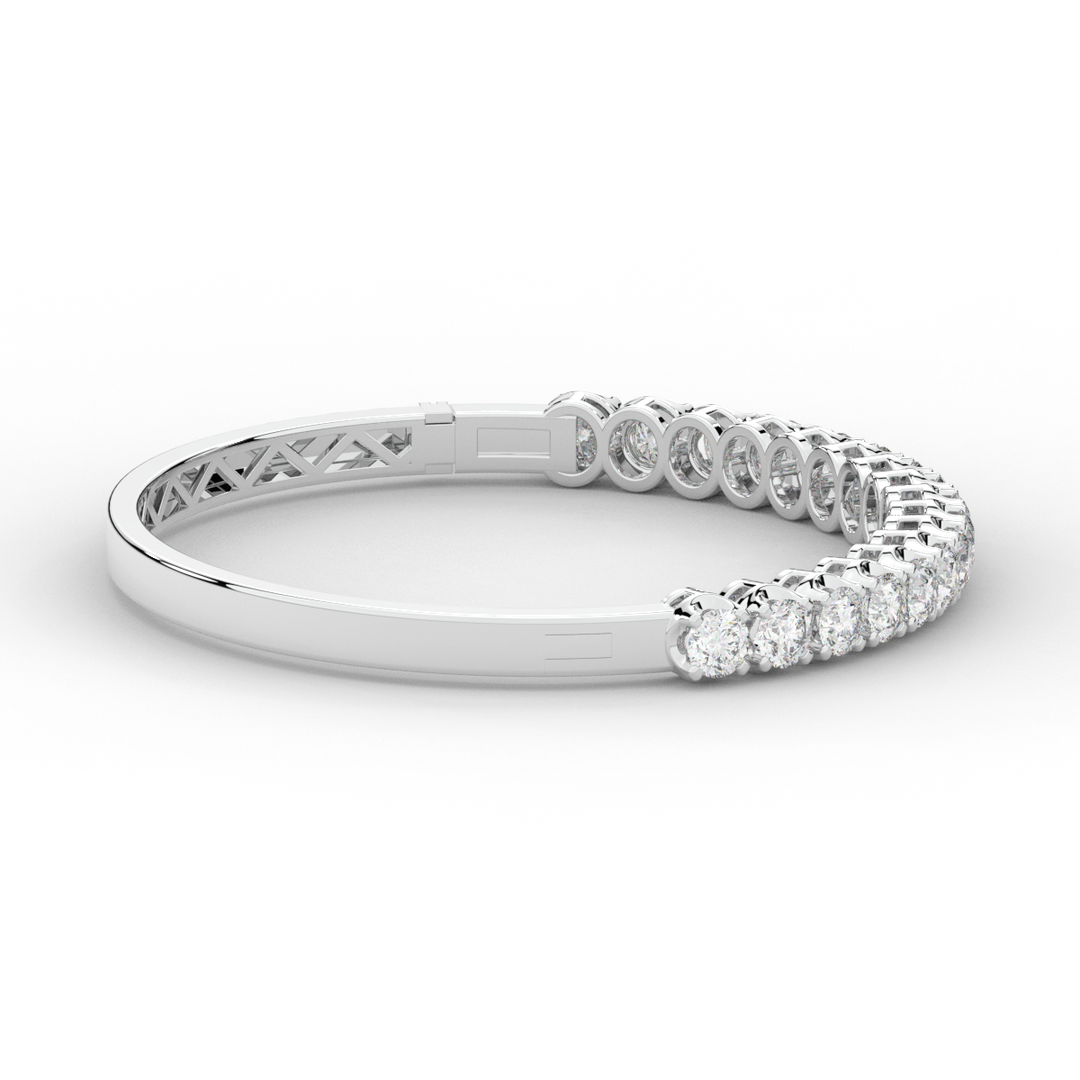 5.00CT.TW ROUND LAB DIAMOND BANGLE - Nazarelle