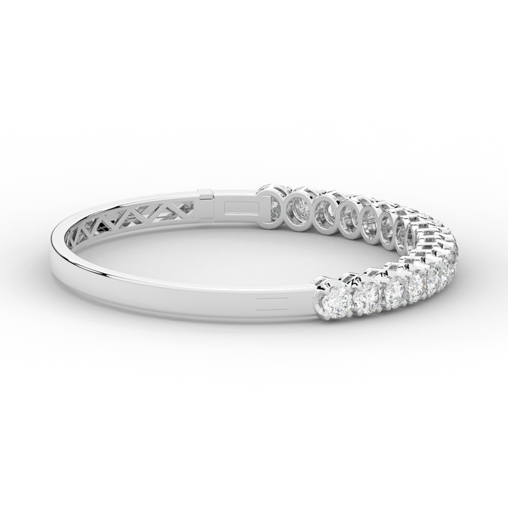 5.00CT.TW ROUND LAB DIAMOND BANGLE - Nazarelle