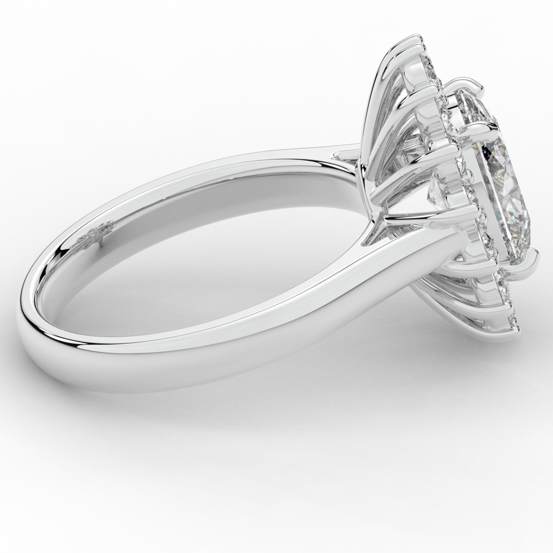 2.65CT.TW OVAL LAB DIAMOND HALO ENGAGEMENT RING - Nazarelle