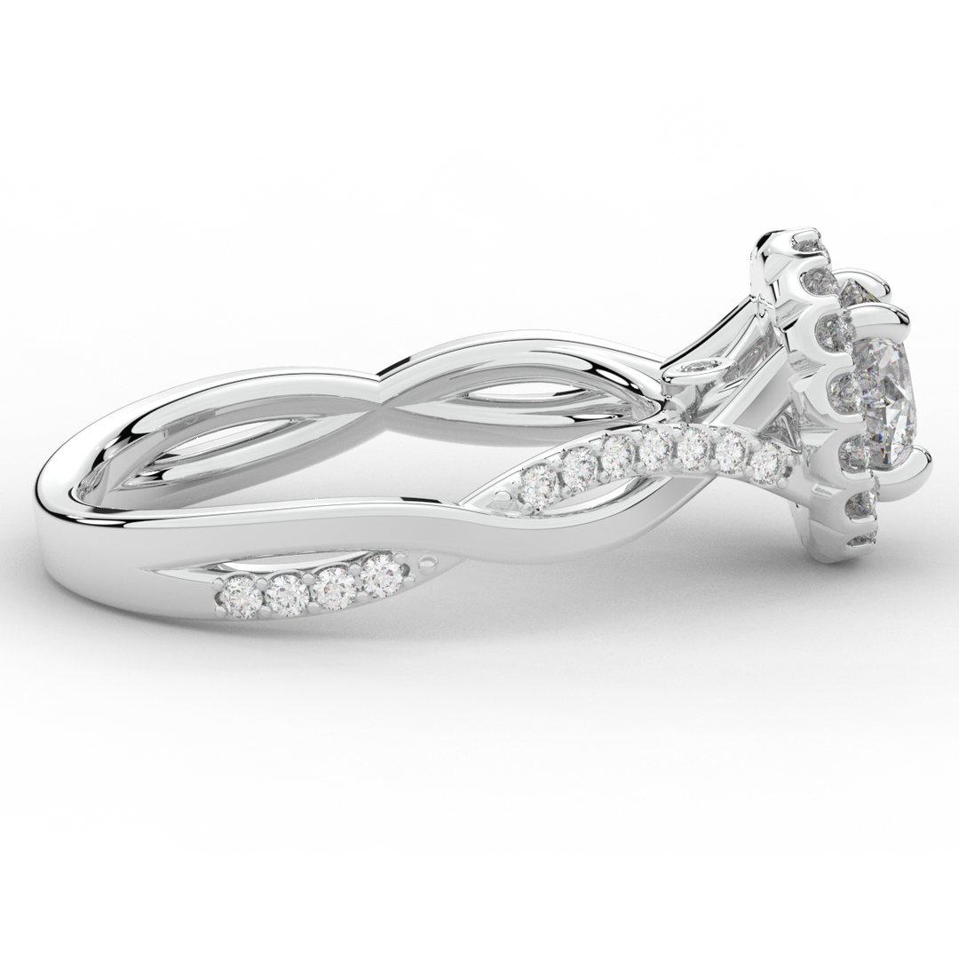 1.30CT.TW ROUND LAB DIAMOND ENGAGEMENT RING - Nazarelle